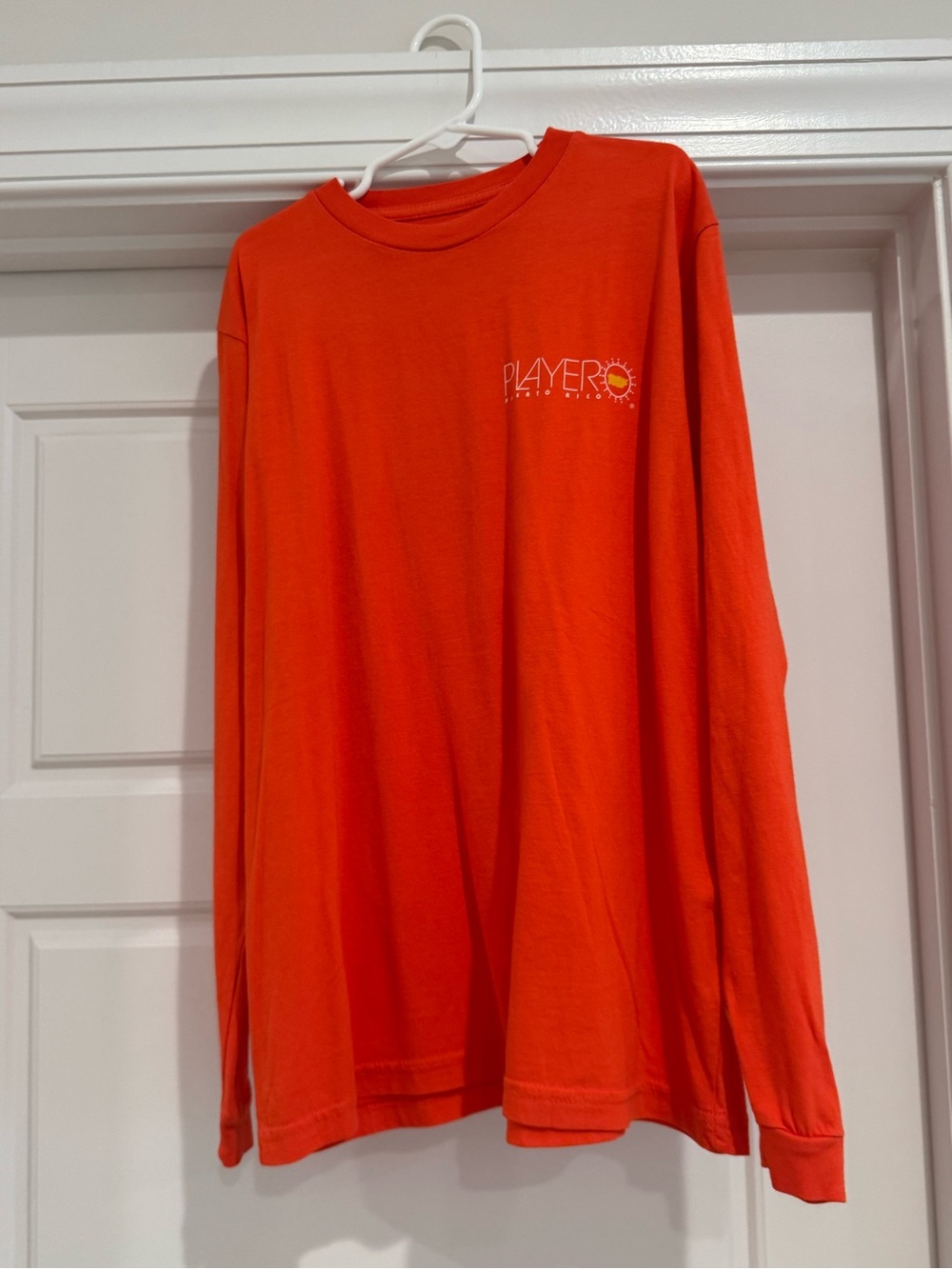 Kids' Long-Sleeve Graphic Tee in Bright Orange by Player Puerto Rico